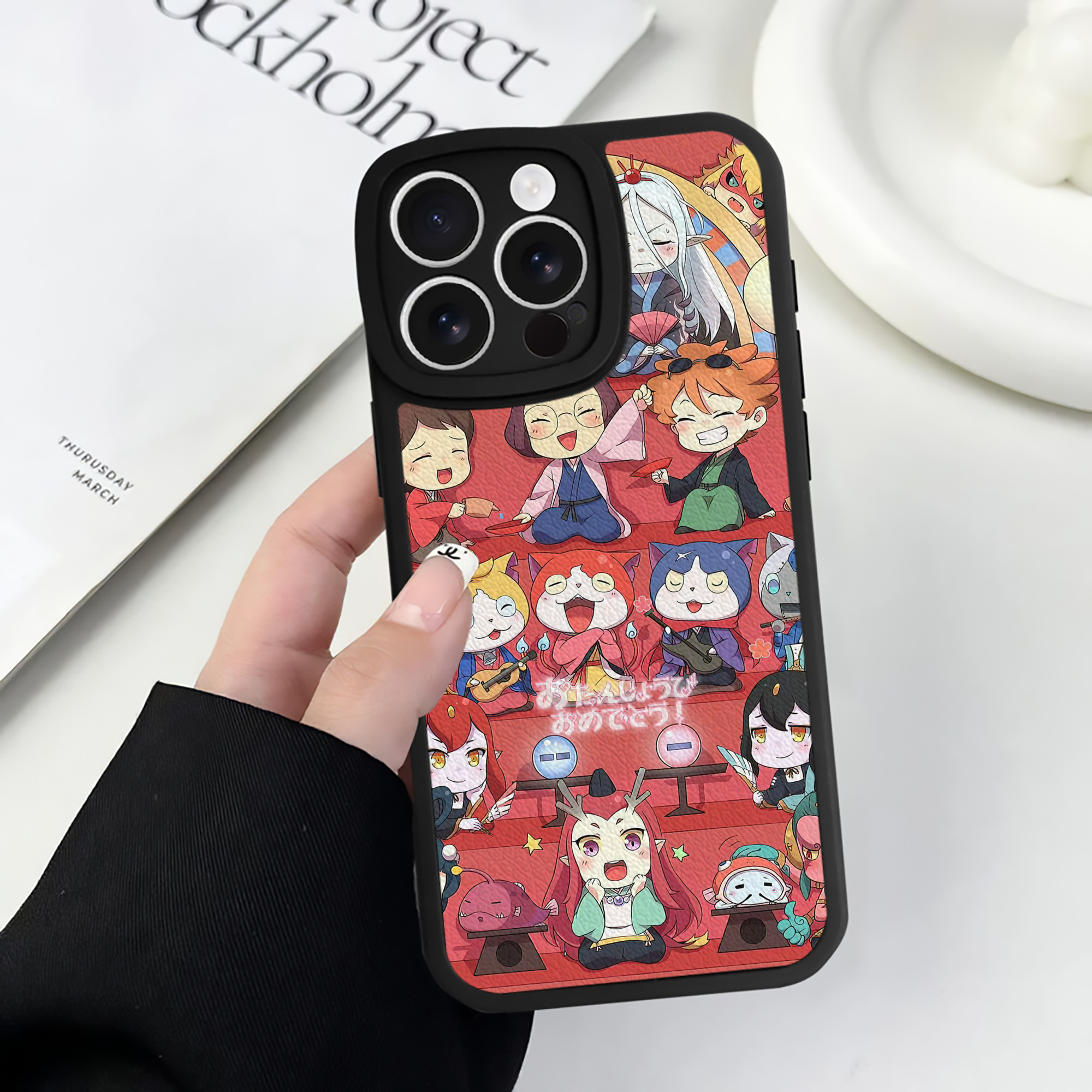 （画像用） 妖怪ウォッチ Yo-kai Watch 【iPhone 16シリーズ対応】シリコンスマホケース（レザー調） 材質：シリコン